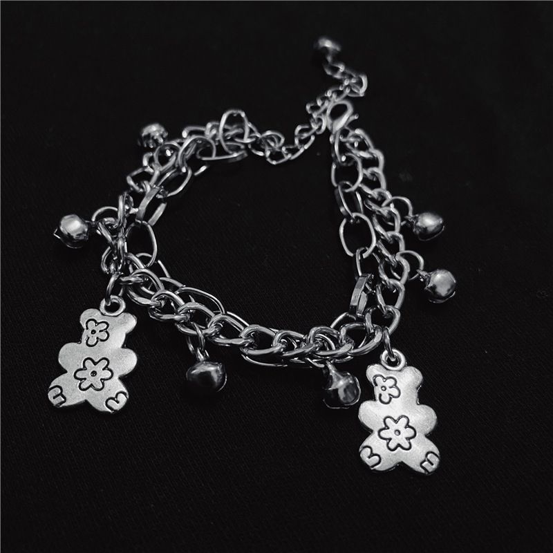 Korean Hip-Hop Men's Cross Multi-Layer Bell Bracelet Trendy Chain Ins Disco Punk Cool Jewelry For Women_ipsvogv.com