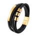 Popular men's titanium genuine woven stainless steel magnetic buckle, multi-layer leather bracelet, bracelet_ipsvogv.com