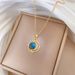Titanium Steel 【 】 Van Gogh Oil Painting Starry Sky Fashion Light Luxury Temperament Gorgeous Full Diamond Necklace 【 】_ipsvogv.com