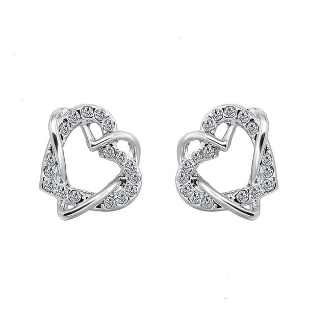 Women’s Jewelry Set Fashion fashion heart shaped earrings and necklace jewelry set zircon micro inlaid real gold plated_ipsvogv.com