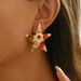 Fashionable Women's Earrings Personality Starfish Inlaid With Colored Diamonds Design Earrings Versatile High End Earrings_ipsvogv.com