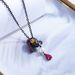 Freshwater Pearl Ruby Necklace Clavicle Chain Trendy Original Necklace Silver Dark Style Skull Pendant Female_ipsvogv.com