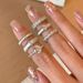 Medieval Brushed Zircon Pearl for Women Open Plain Ring, Layered with Small and High end, Light Luxury Couple Ring_ipsvogv.com