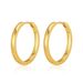 Chic plain hoop earrings copper plated with K real gold classic style smooth simple business earrings versatile casual style earrings_ipsvogv.com