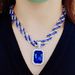 Men’s Jewelry Set Fashion Specializes In Mixed Color Cuban Chain Blue Gemstone Pendant New Men's Necklace Jewelry_ipsvogv.com