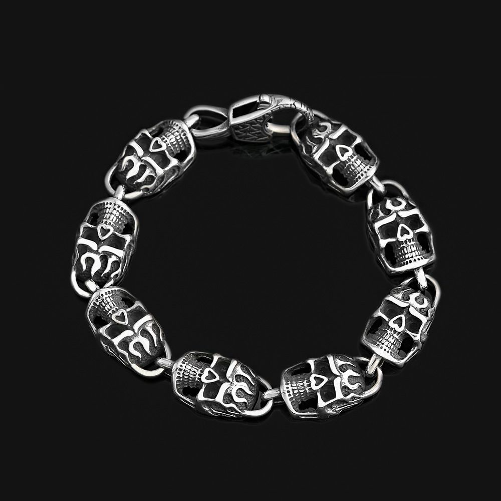 Punk Style Domineering Skull Titanium Men's Fashionable And Creative Stainless Steel Bracelet For Women_ipsvogv.com