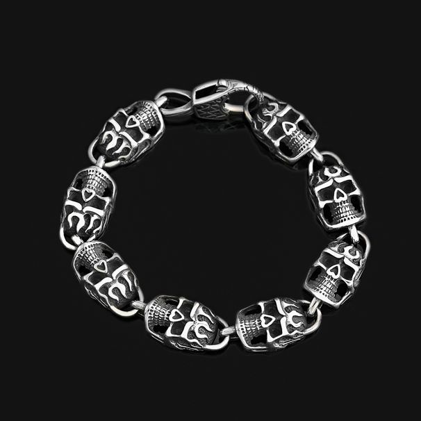 Punk Style Domineering Skull Titanium Men's Fashionable And Creative Stainless Steel Bracelet For Women_ipsvogv.com