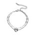 Niche Design Double-layer Hollow Silver Heart Bracelet For Women, Cold High-end Style, Simple And Non Fading Wristband_ipsvogv.com