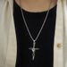 Cross Necklace With Ring, Titanium Steel, No Fading, Simple, Trendy, Hip Hop, Versatile, Autumn And Winter, Long Sweater Chain_ipsvogv.com