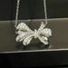 Full Diamond Zircon Bow Pendant With Water Droplets, And Versatile Necklace, Women's Collarbone Chain, New Neckchain,_ipsvogv.com