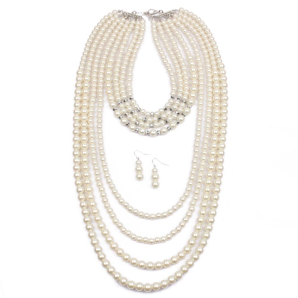 Exaggerated multi-layer pearl with crystal temperament, long sweater chain necklace for women 6580_ipsvogv.com