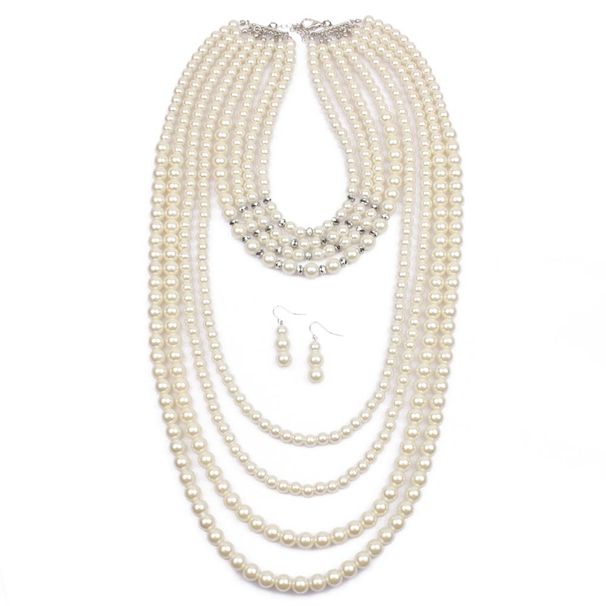 Exaggerated multi-layer pearl with crystal temperament, long sweater chain necklace for women 6580_ipsvogv.com