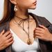 Exaggerated Geometric Teardrop Shaped Choker Versatile Long Black Rope Strap Pendant Necklace_ipsvogv.com