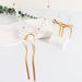 Korean Fashion Simple Pearl Metal Ribbon Bowknot Necklace Clavicle Chain NK24710_ipsvogv.com