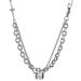 Niche design, high grade women's cool titanium steel necklace, men's trendy stacking diamond studded double layer slim waist couple's luck pendant_ipsvogv.com