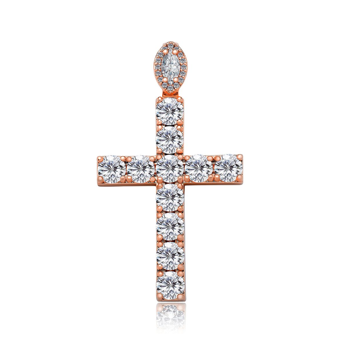 Zircon Cross Pendant Necklace Trendy Personality Men And Women Hip Hop Jewelry_ipsvogv.com