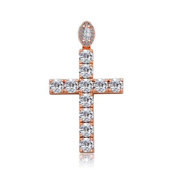 Zircon Cross Pendant Necklace Trendy Personality Men And Women Hip Hop Jewelry_ipsvogv.com
