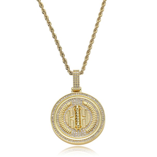 Pendants & Charms Hip Hop Pendant Round Wheat Ear Medal Pendant Creative Trend Micro Inlaid Zircon Hip Hop Necklace For Men_ipsvogv.com