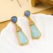 New Natural Stone Geometric With A High-end Feel, Silver Needle, Female Personality, Niche Design, And Medieval Earrings_ipsvogv.com