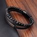 Men's Jewelry Natural Stone Volcanic Stone Leather Bracelet Stainless Steel Leather Braided Bracelet Multi Layer Men's Titanium Steel Jewelry_ipsvogv.com