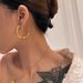 Unisex Fashionable Gold Plated Titanium Steel Retro Exquisite Lava C Hoop Earrings_ipsvogv.com