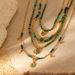 Natural Stone Beads Necklace - Gold Plated Stainless Steel Crystal Pendant Clavicle Chain Jewelry_ipsvogv.com