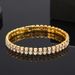 Full Bracelet Unisex Hip Hop Double Row Silver Micro Paved Rhinestone Bangle_ipsvogv.com