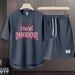 Men's Clothing 2024 Waffle Casual Summer Suit Men's Loose Teen Short sleeved T shirt Shorts Handsome Two piece Suit_ipsvogv.com
