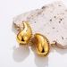 Copper Plated Geometric Chubby Glossy Water Drop Inlaid Zircon Earrings High End Fashion Earrings_ipsvogv.com