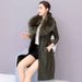 Women's large fur collar winter fur coat women plus fleece thickened medium long_ipsvogv.com