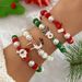 Christmas Soft Clay Pearl Beaded Fashion Bracelet Set Santa Claus Reindeer Pendant Party Unisex Wristband_ipsvogv.com