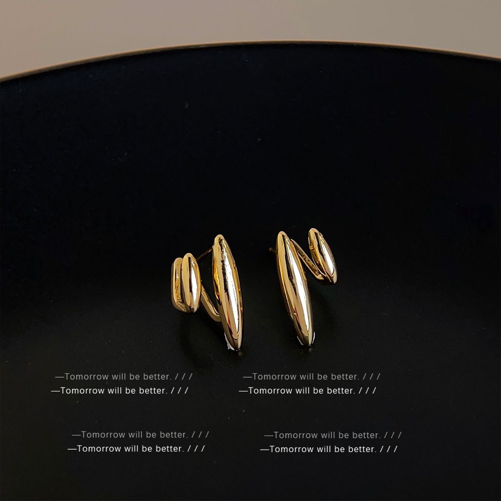 Women's Jewelry Small Design Double Leaf Earrings Simple Temperament Cold Style Earrings Fashionable High End Sense All Match Earrings_ipsvogv.com