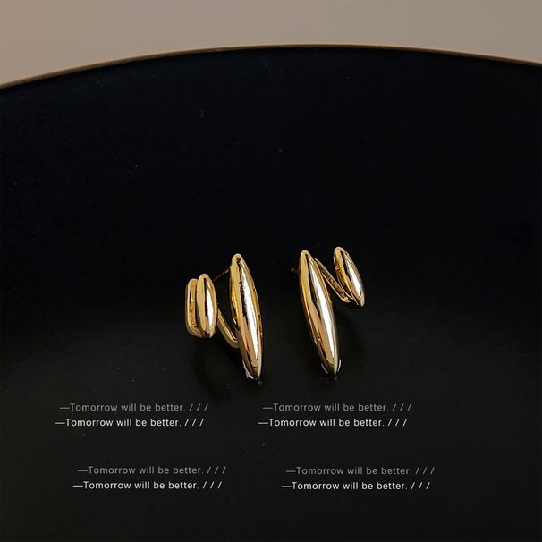 Women's Jewelry Small Design Double Leaf Earrings Simple Temperament Cold Style Earrings Fashionable High End Sense All Match Earrings_ipsvogv.com