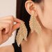 Jewelry Leaf Gold Fashion Simple Niche High-end Elegant Earrings_ipsvogv.com