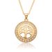 Popular Round Hollow Tree Of Life Pendant Necklace Women's Zircon Necklace Geometric Clavicle Chain_ipsvogv.com