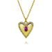 Pearl Turquoise Heart Necklace Female Temperament Versatile Inlaid Zircon Gold Plated Peach Heart Clavicle Chain Jewelry_ipsvogv.com