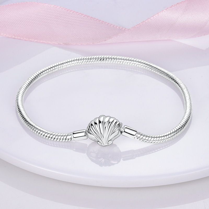 Women's Jewelry Set Fashion Devil's Eye Guardian Palm Safety Chain Shell Copper Plated 925 Silver Pendant Beads DIY Bracelet Necklace_ipsvogv.com