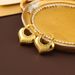Copper plated real gold ingot heart ear buckle, simple exaggerated, cold and aloof style metal earrings, peach heart,_ipsvogv.com