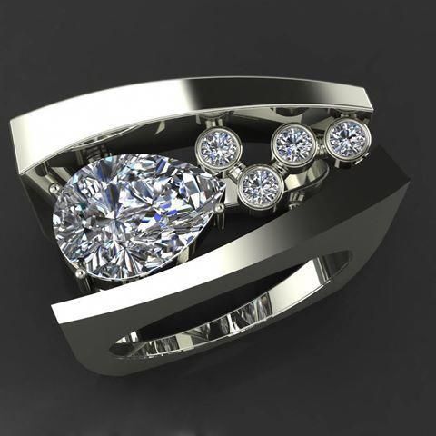 New Fashion Trend, Personality, Alternative Accessories, Geometric Three-dimensional Diamond Inlaid Rings, Rings_ipsvogv.com