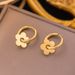 French Light Luxury Instagram And Cool Style Flower Titanium Steel Plated With Real Gold Earrings For Women_ipsvogv.com