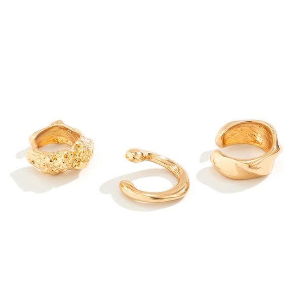 3-piece Set Of Metal Concave-convex Waves Without Ear Piercings, Ear Clips For Women, Trendy Personality, Niche Design, Fashionable Ear Accessories_ipsvogv.com