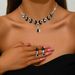 Women’s Jewelry Set Fashion Bridal Jewelry Crystal Purple Rhinestone Necklace Earrings Set Wedding Dress Accessories Christmas Dinner Wear_ipsvogv.com