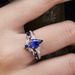 style New Irregular Diamond Female Ins Creative Blue Silver Matching Ring_ipsvogv.com