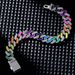 Cuban Personality Hip-Hop Street Dance Trend More Colors Than Rainbow Alloy Inlaid White Diamond Bracelet Style Men's_ipsvogv.com