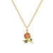 Green 【 】 Leaf Rose Zircon Light Luxury Charm Gorgeous Full Diamond Necklace Women's Versatile Clavicle Titanium Steel 【 】_ipsvogv.com