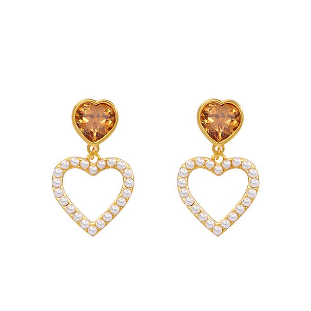 Super Sparkling Love Zircon With High Quality And Elegant Pearl Instagram Versatile Fashion Silver Needle Qingdao_ipsvogv.com