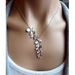 Mogo Fashion Asian Silver Petal Necklace Earring Set Exquisite Creative Plant Flower Clavicle Chain_ipsvogv.com