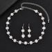2024 Fashion Flower Inlaid Diamond Bride Wedding Jewelry Necklace Earrings Round Simple Set_ipsvogv.com