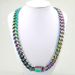 15mm 316L Stainless Steel Man's Rainbow Iridescent Hip Hop Long Necklace_ipsvogv.com