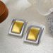 Unisex Two Color Gold And Silver Bright Color Earrings Geometric Earrings Jewelry Color Matching, Versatile Commuter Earrings_ipsvogv.com